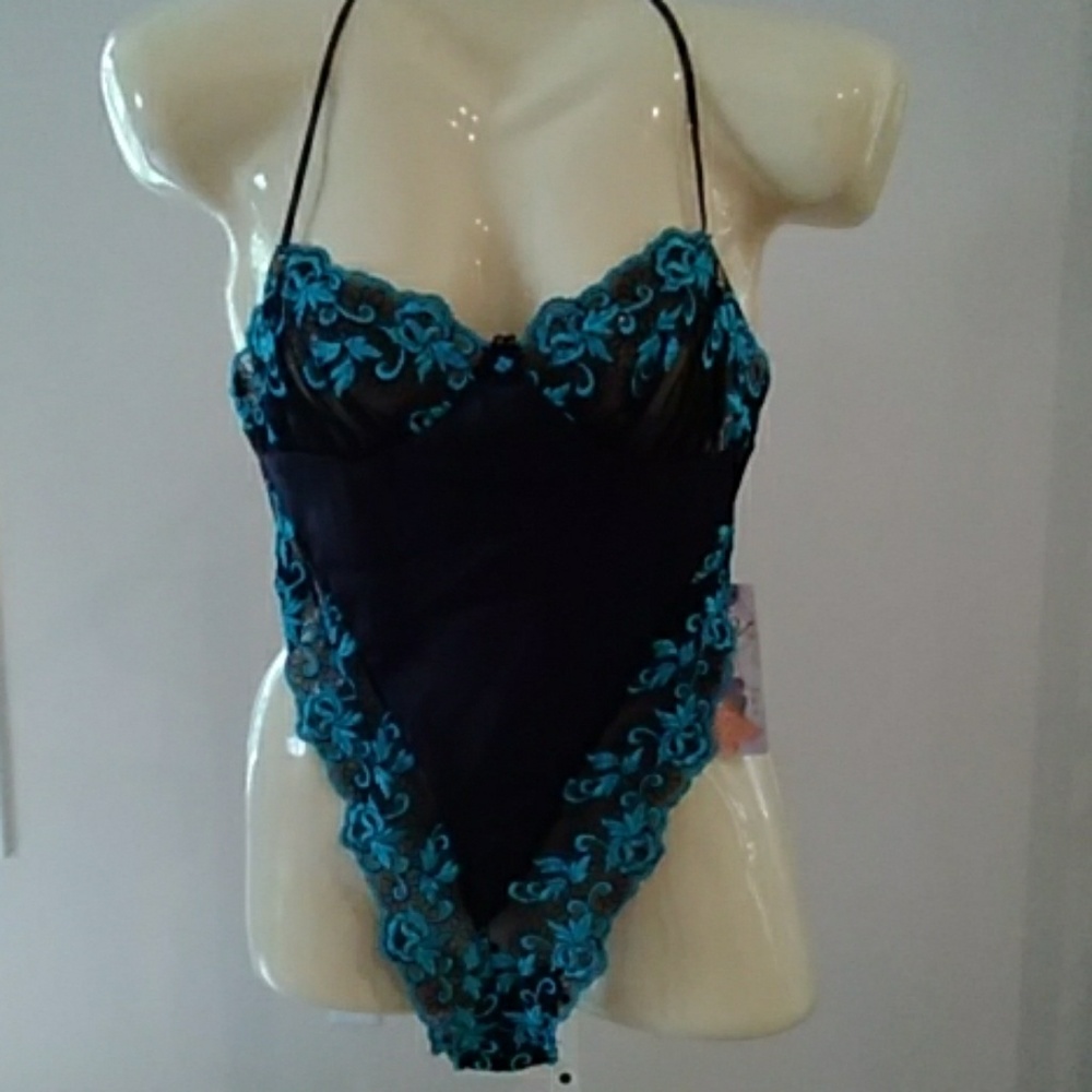 Fantasy lace and satin teddy